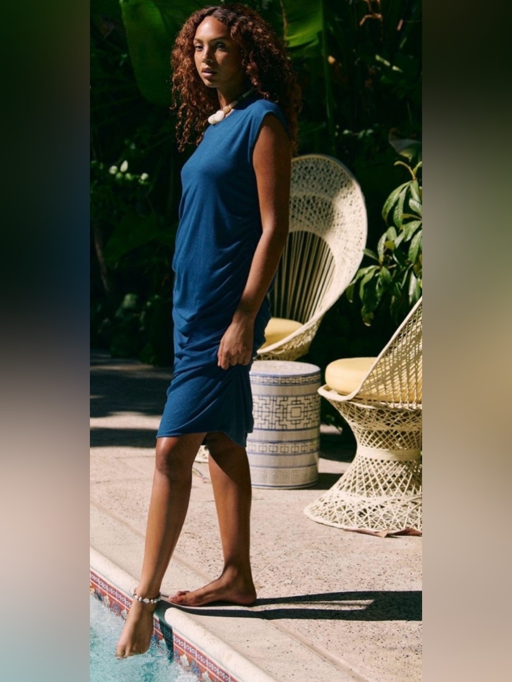 Free People Teal Midi Tank Dress